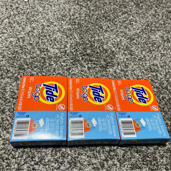 3x Tide To Go Wipes 6 Ct 5" x 6" Wipes Each Travel Size Instant Stain Remover - Picture 3 of 5